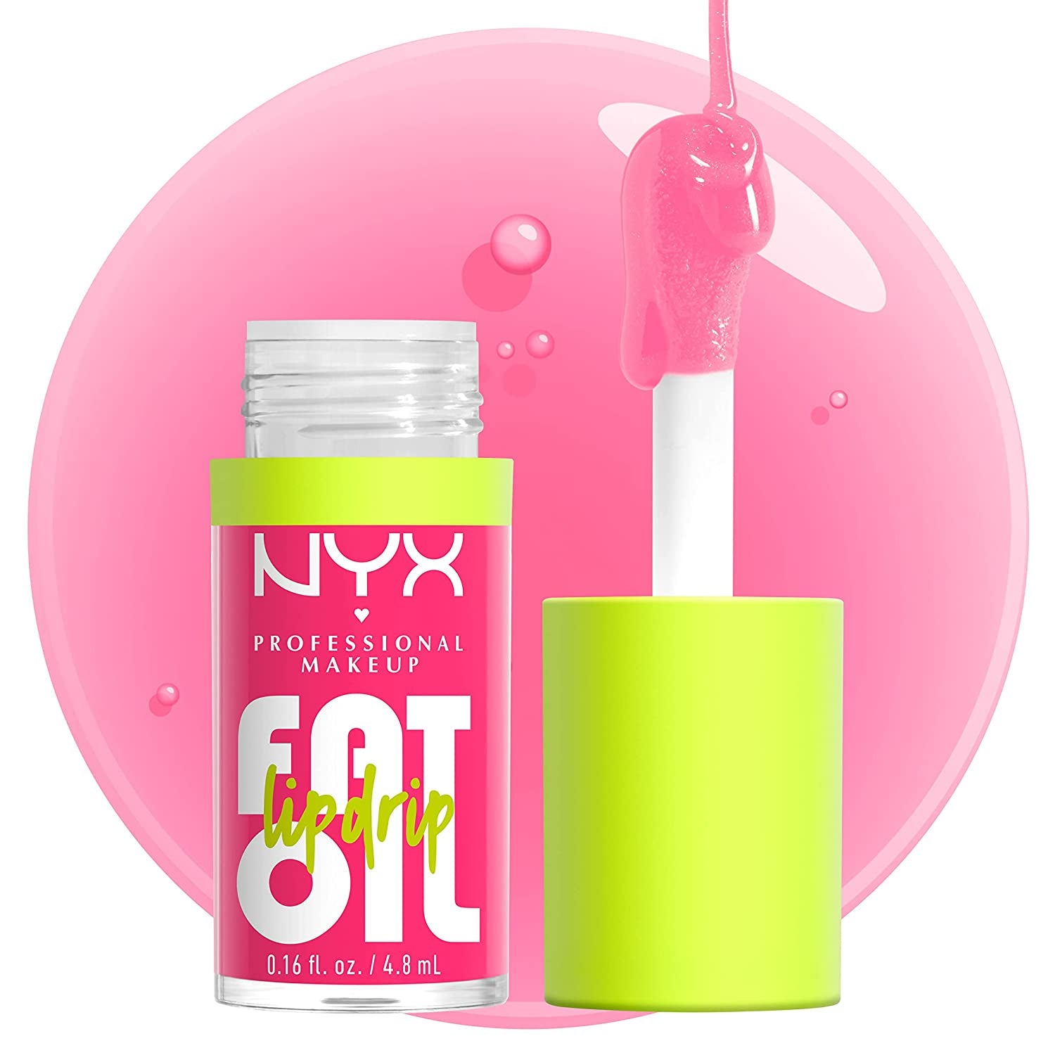 Fat Oil Lip Drip, Moisturizing Lip Oil Gloss, Vegan Tinted Formula, up to 12 HR Hydration - Missed Call (Sheer Pink)